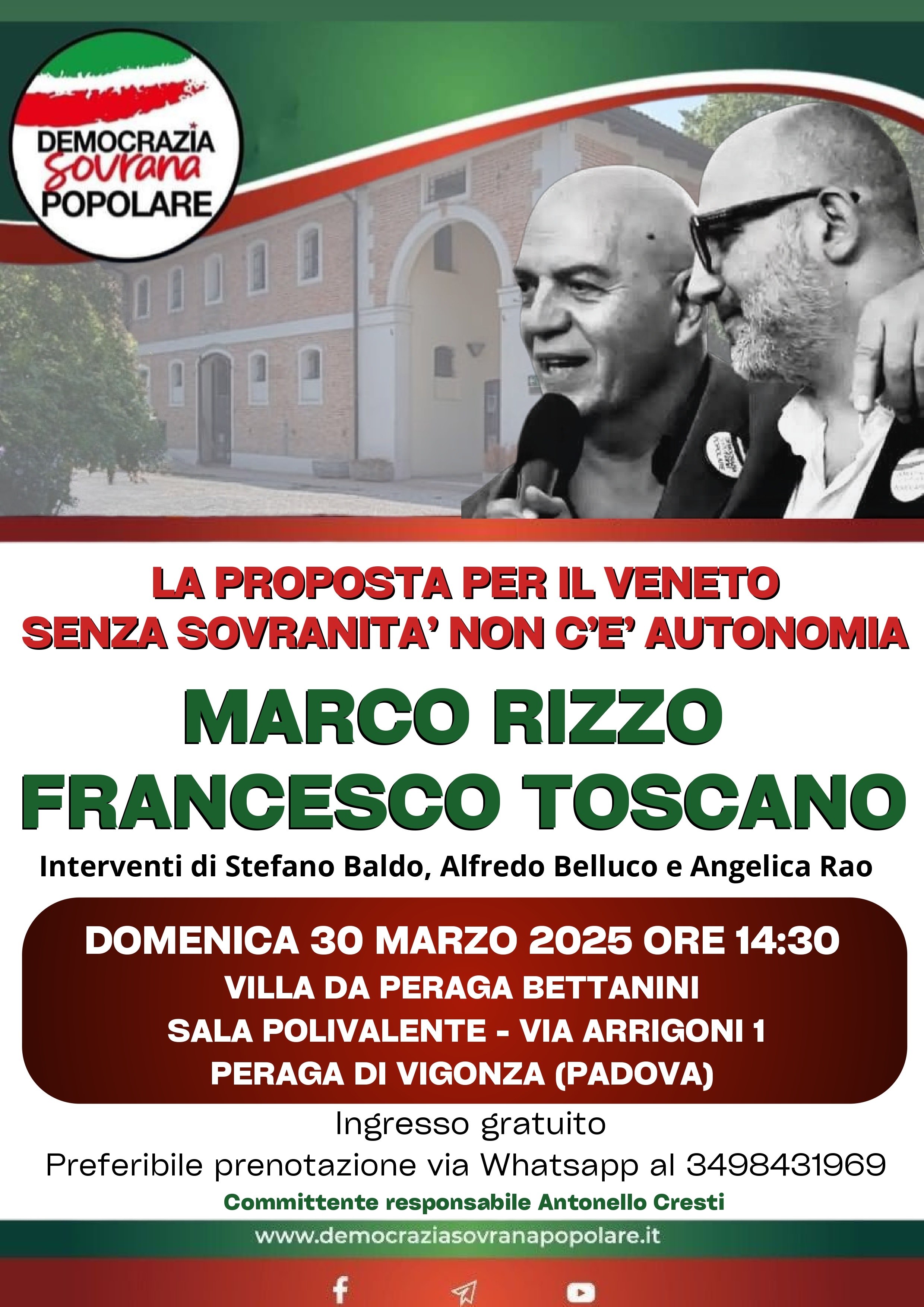 LA PROPOSTA PER IL VENETO: SENZA SOVRANITA' NON C'E' AUTONOMIA